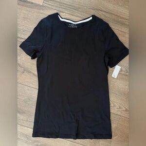 Talbots Classic Black Short Sleeve Top